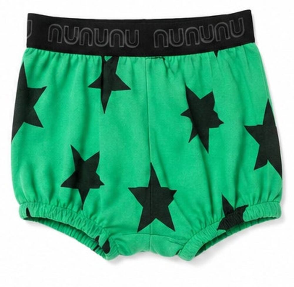 Nununu Star Yoga Green Black Bloomers Shorts Size 4-5